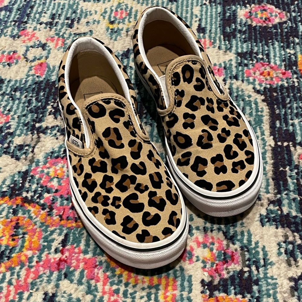 Cheetah leopard print vans shoes sneakers big kid size 3
